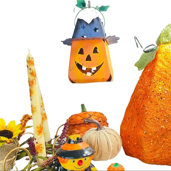 Metal Halloween Hanging Tea light Jack O’ Lantern - Picture 3 of 12